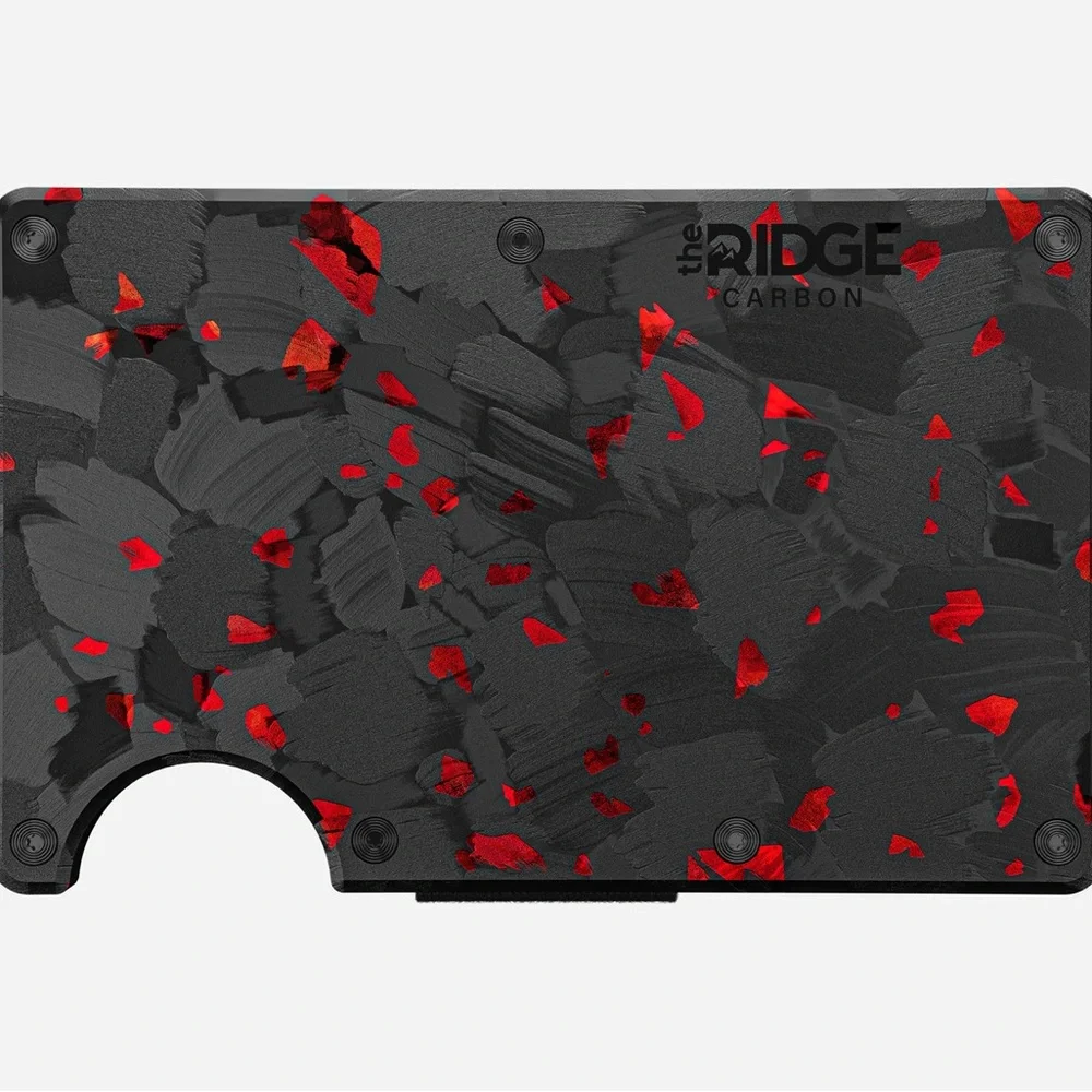 NOT FOR SALE Ridge Carbon Fiber Wallet with Red Accents